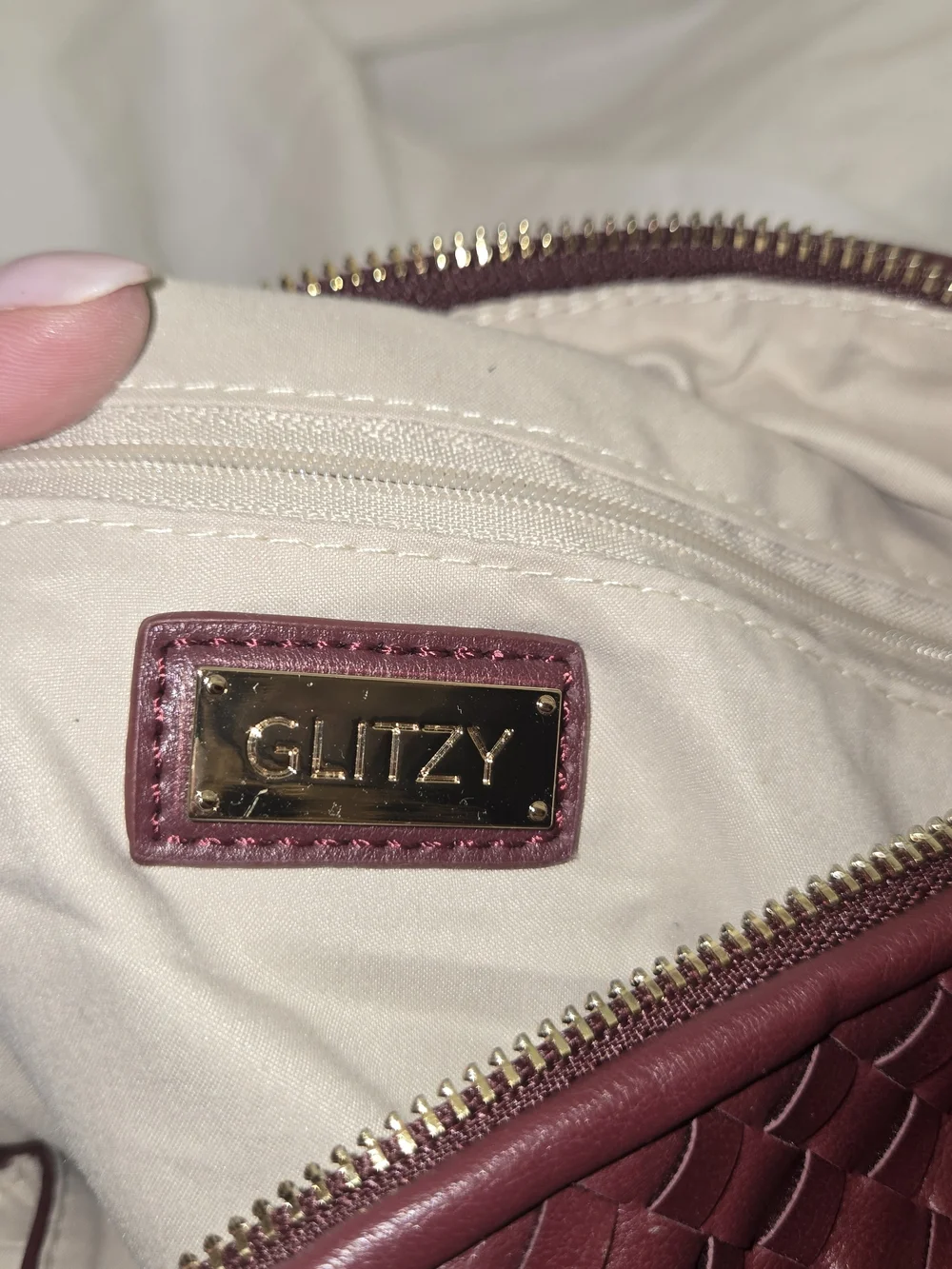 Glitzy Girl Woven Hobo Bag in Deep Plum - Stylish Everyday Shoulder Bag
